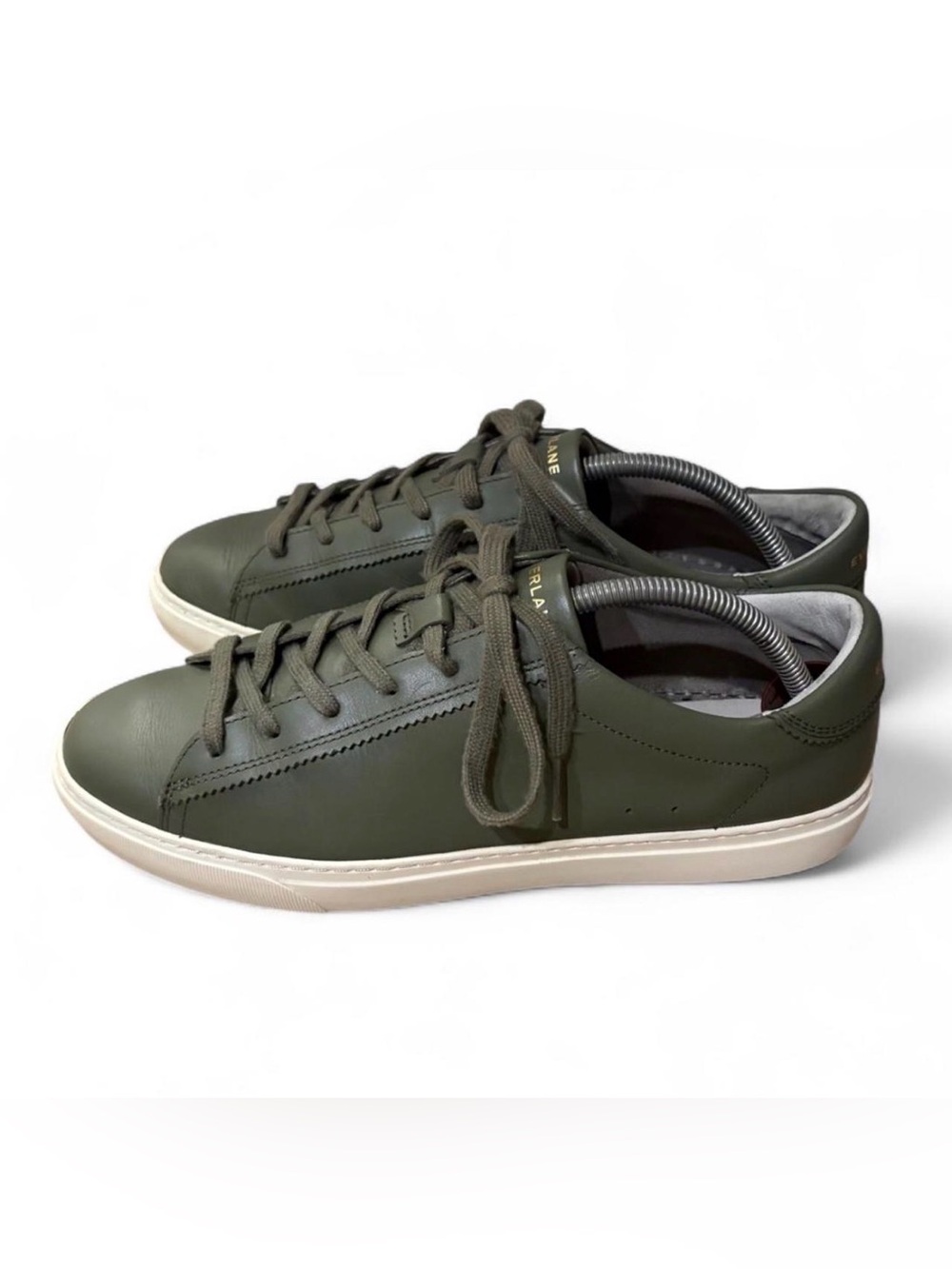 Everlane Day Sneaker Mens 10.5 Olive Green Leather Low Classic Tennis Shoe